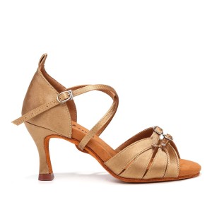 BUTY TANECZNE BURTAN "MALAGA" SALSA BACHATA KIZOMBA LATINO - NUDE 7 CM R. 39